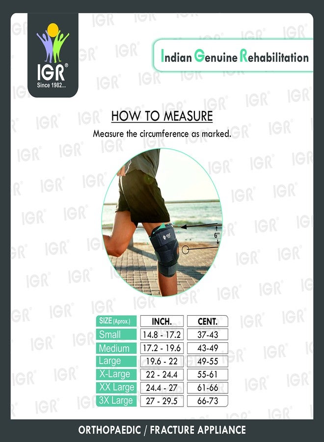 IGR دعامة ركبة IGR مع حشوة دائرية (دعم خفيف) | دعامة ركبة ثلاثية الأبعاد لتخفيف الألم وإصابات الركبة | دعامات ركبة للمشي والجري والتمارين الرياضية ورفع الأثقال | مقاس كبير جدًا (105 كجم فأكثر) - Image 4