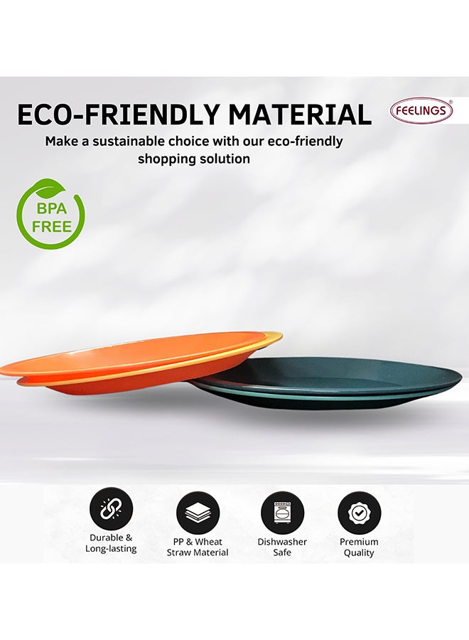 Feelings Plastic Round Plate  4Pcs Set (20Cm) | Shatterproof & Reusable - Image 3