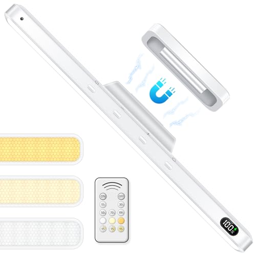 WILLED 3W Led Light Bar with Remote Control, Eye-Friendly Vanity Lights, 3 Color Temperatures Mirror Lights, Button Control Magnetic Light Bar Stick on Wall, Under Cabinet, Closet, Bathroom and Desk - Image 1