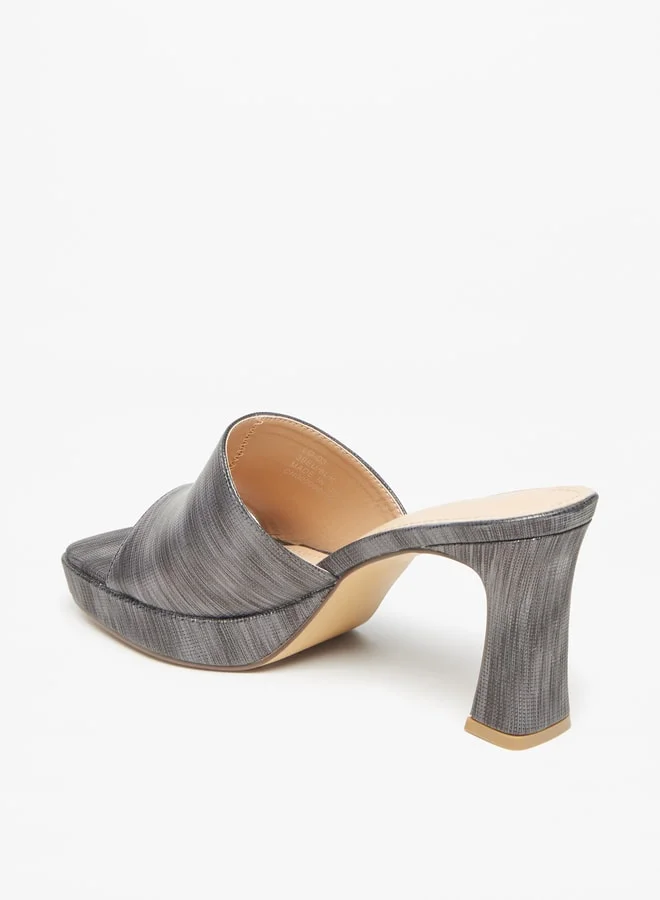 Flora Bella Women's Textured Slip-On Sandals with Block Heels
