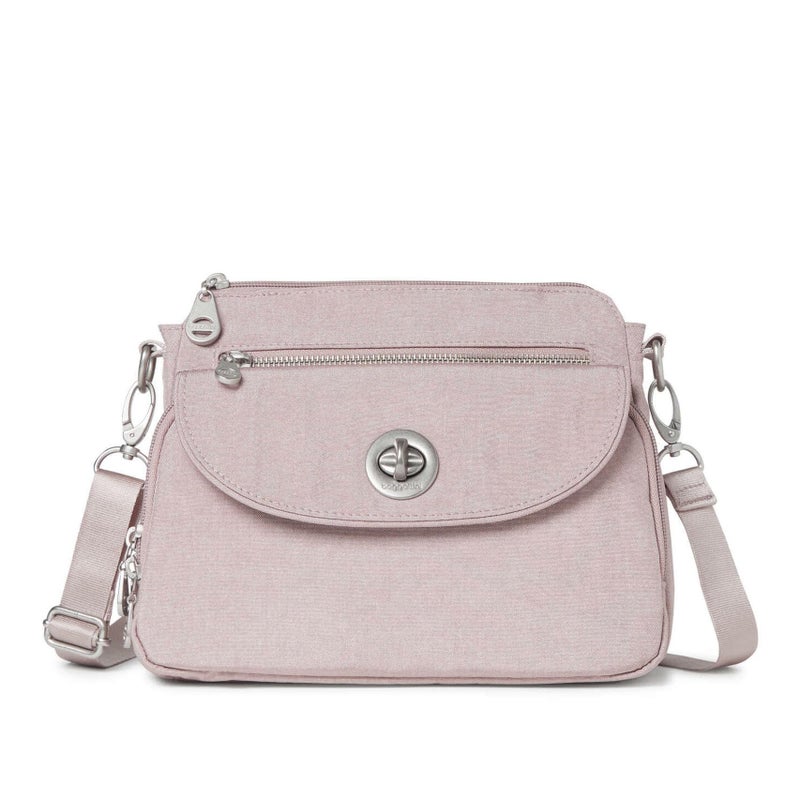 Baggallini Womens Calais Crossbody Bag Blush Shimmer