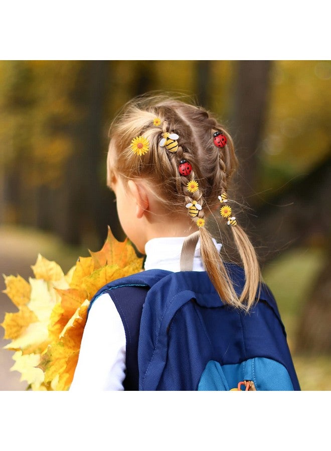 MIKIMIQI 100 Pcs Resin Bees Daisy Decor Bumblebee Ladybug Embellishment Sunflower Bees Charms Craft Decorations with Storage Box for Women DIY Craft Wreath Scrapbooking Party Decorations, 3 Sizes - Image 4