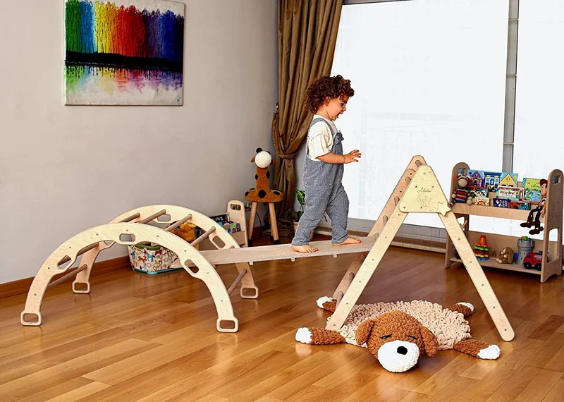 Kidoppo Pikler - Montessori Climbing Set (Triangle - Arch - Stair Ramp) Activity Set