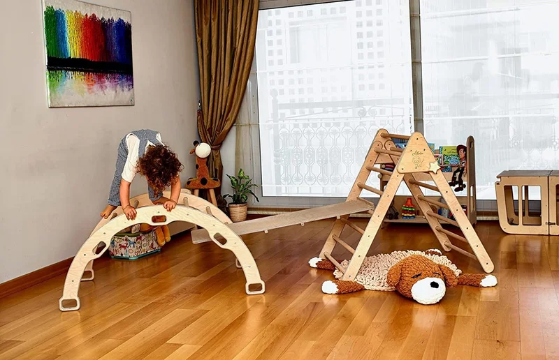 Kidoppo Pikler - Montessori Climbing Set (Triangle - Arch - Stair Ramp) Activity Set