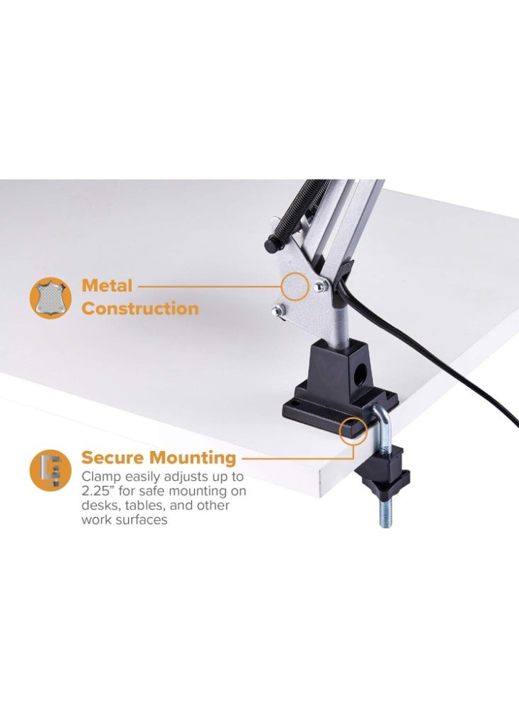 Tertial Swing Arm Desk Lamp with Clamp Mount - White - Image 4