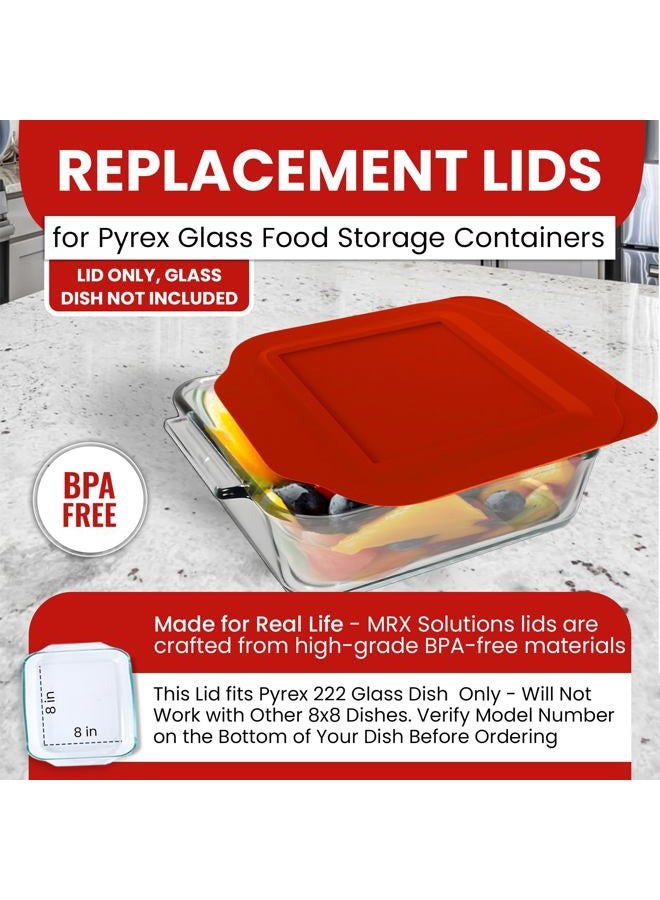 MRX Solutions Replacement Lid Cover for Pyrex 2-QT 8"x8"Glass Baking Dish Caserole Container Cover 222-PC (Red) - Image 5