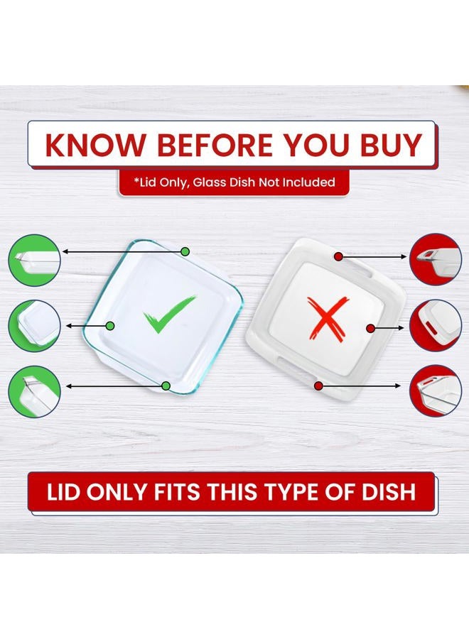 MRX Solutions Replacement Lid Cover for Pyrex 2-QT 8"x8"Glass Baking Dish Caserole Container Cover 222-PC (Red) - Image 2