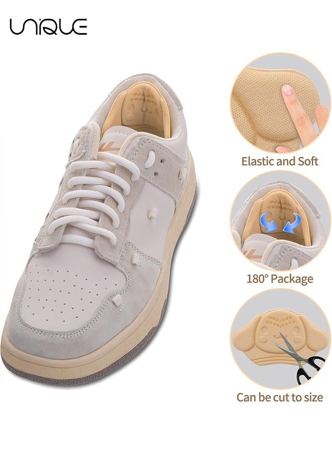 Unique 2 Pairs Shoe Inserts for Kids, Heel Shoe Grips Liner for Loose Shoes, Inserts Grips Liners Heel, Preventing Heel Rubbing and Blisters, for Girls and Boys Boots, Trainers(Beige) - Image 4
