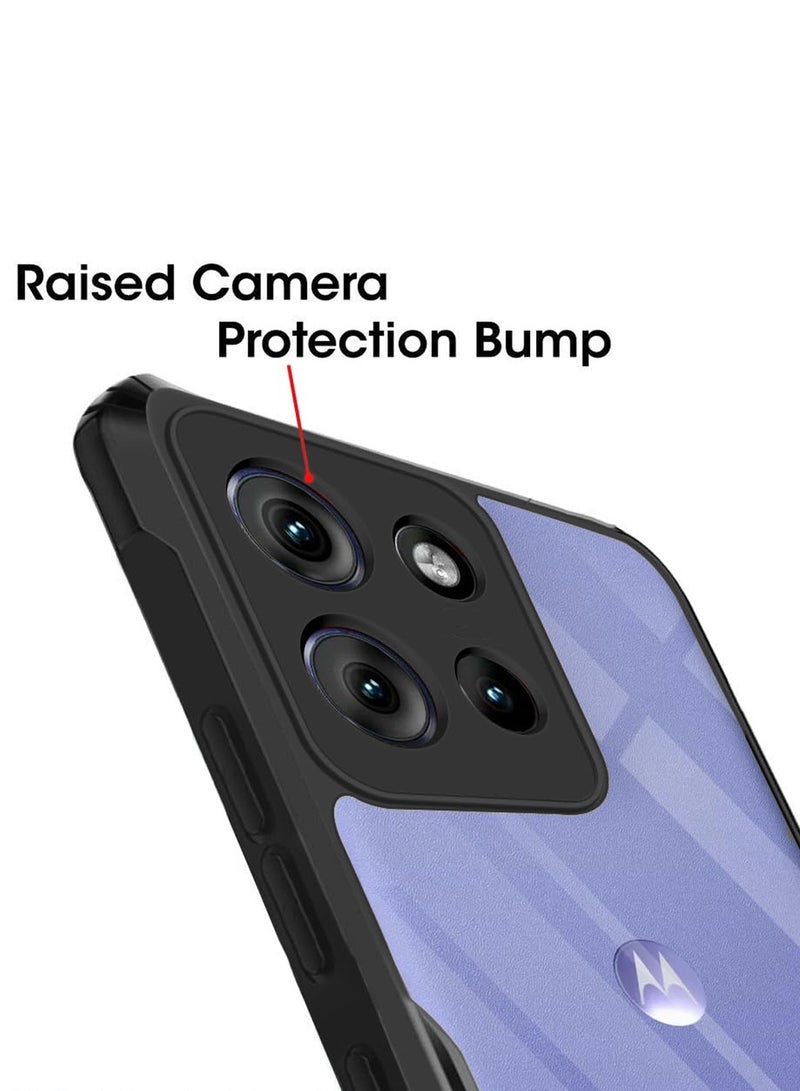 Wtech Motorola Edge 50 5G 2024 Hybrid TPU Silicone with Raised Armour Bumpers Slim Case Cover - Black - Image 2