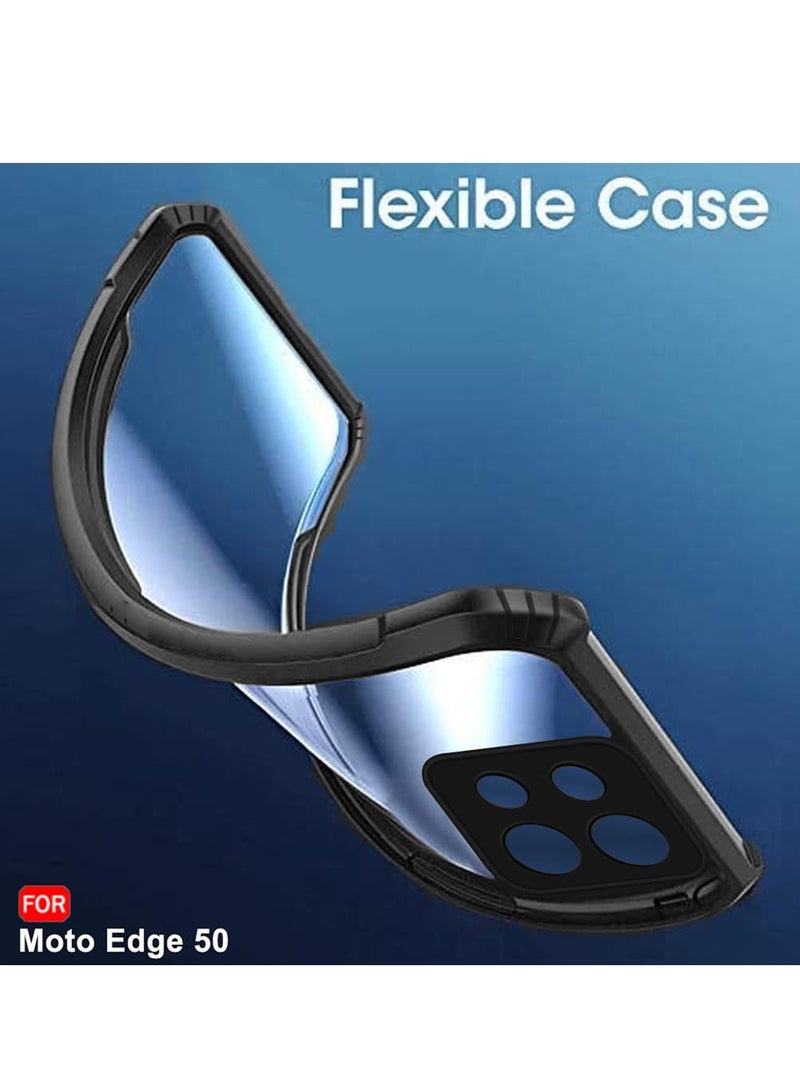 Wtech Motorola Edge 50 5G 2024 Hybrid TPU Silicone with Raised Armour Bumpers Slim Case Cover - Black - Image 5