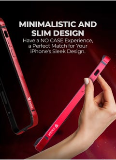 Raegr RAEGR iPhone 15 Pro Case | Anodized Aluminum Bumper | Supports Mag-Safe Wireless Charging | Edge Armor Protective Minimal Case Designed for iPhone 15 Pro (6.1-Inch) (2023) - Red RG10517  - Image 3