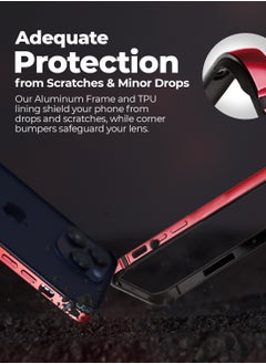 Raegr RAEGR iPhone 15 Pro Case | Anodized Aluminum Bumper | Supports Mag-Safe Wireless Charging | Edge Armor Protective Minimal Case Designed for iPhone 15 Pro (6.1-Inch) (2023) - Red RG10517  - Image 4