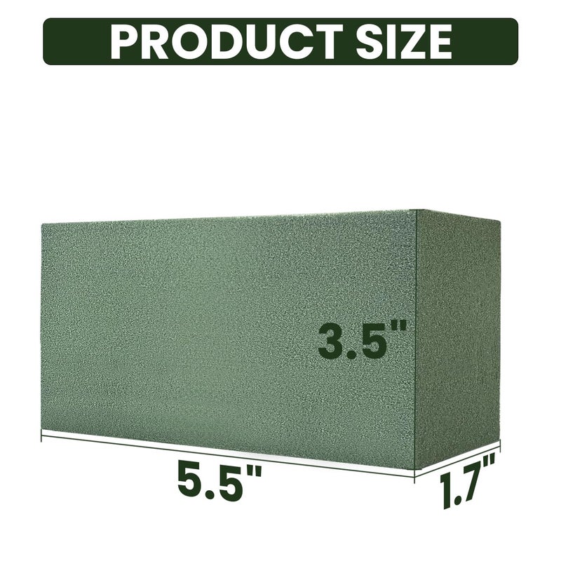 Ortarco 3 Pack Floral Foam Blocks (5.5" x 3.1" x 1.7") Wet and Dry Flower Foam for Flower Arrangements Supplies, Flower Foam Blocks for Fresh or Artificial Flowers in Art, Crafts and DIY Decorations - Image 2