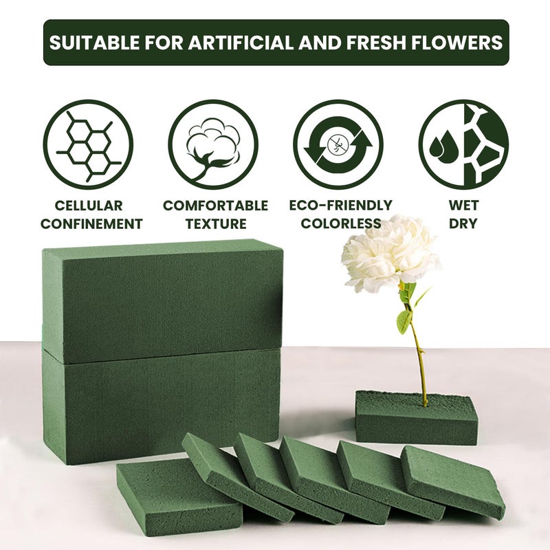 Ortarco 3 Pack Floral Foam Blocks (5.5" x 3.1" x 1.7") Wet and Dry Flower Foam for Flower Arrangements Supplies, Flower Foam Blocks for Fresh or Artificial Flowers in Art, Crafts and DIY Decorations - Image 3