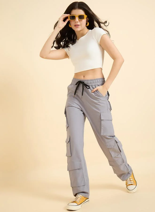 OUTZIDR White Basic Fitted Crop Top