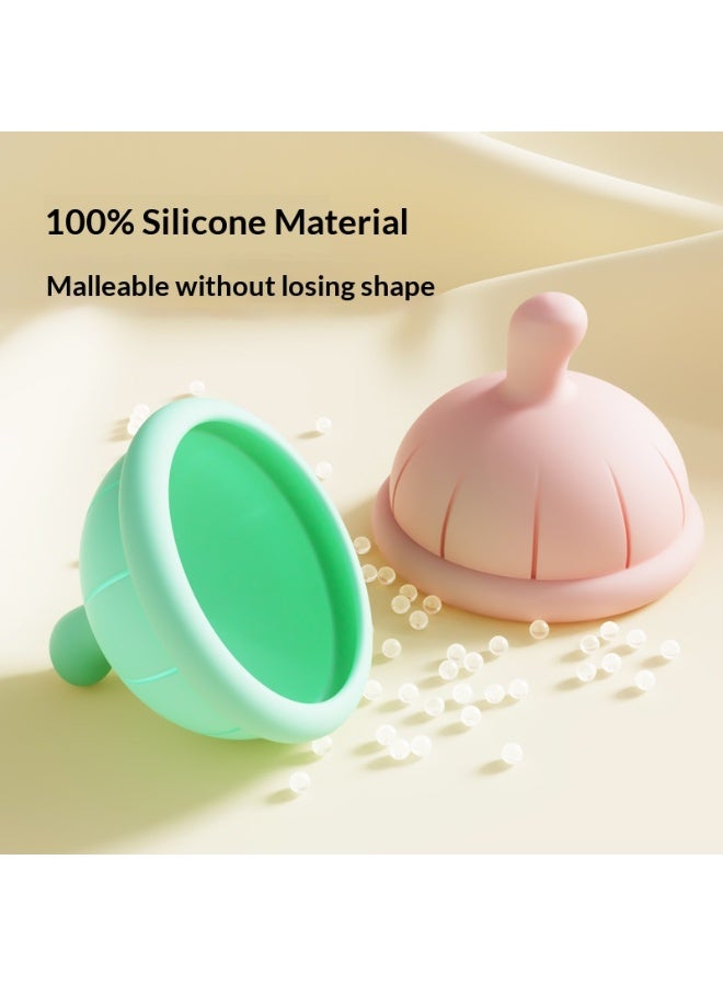 Baby Burping Device, Anti-Spitting Silicone Baby Burping Device, Silicone Mom Palm Cup for Burping Helper Phlegm, Green - Image 3