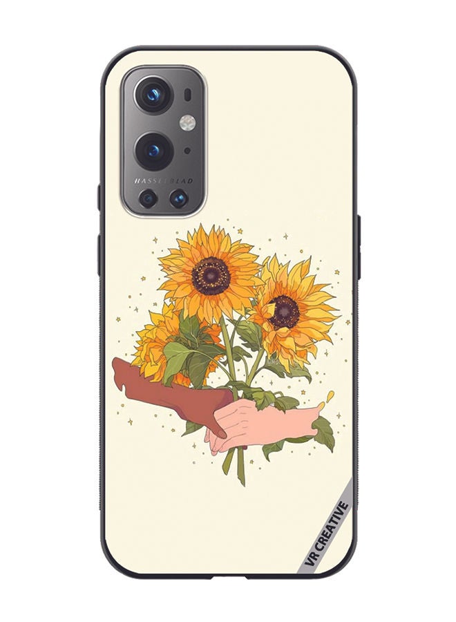 VR CREATIVE Protective Case Cover For OnePlus 9 Pro Sunflower With Hands Design Multicolour - Image 1