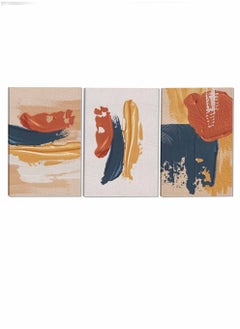 LOWHA Set Of 3 Framed Canvas Wall Arts Stretched Over Wooden Frame Terracotta Abstract Paintings For Home Living Room Office Decor  - Image 4