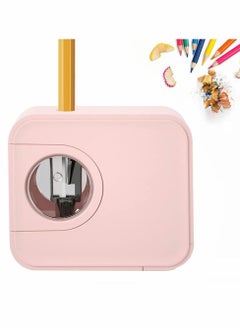 Y&D Electric Pencil Sharpener, Mini Automatic Sharpener with Container Battery Powered for 6-8mm Pencils, Portable Small Home Office Teacher Kids (Pink)  - Image 1