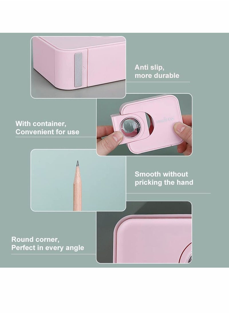 Y&D Electric Pencil Sharpener, Mini Automatic Sharpener with Container Battery Powered for 6-8mm Pencils, Portable Small Home Office Teacher Kids (Pink)  - Image 5
