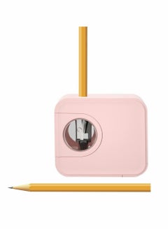 Y&D Electric Pencil Sharpener, Mini Automatic Sharpener with Container Battery Powered for 6-8mm Pencils, Portable Small Home Office Teacher Kids (Pink)  - Image 2