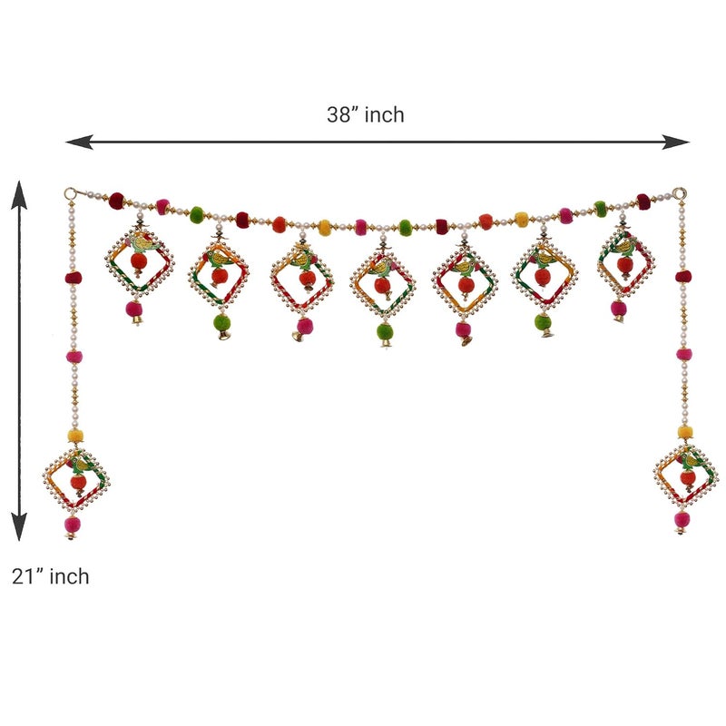 Webelkart Handmade Premium Parrot Door Toran for Home and Diwali Decoration (Multicolor, 38 Inch x 21 Inch) - Image 4
