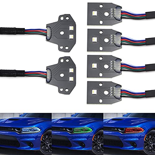 iJDMTOY RGBW Multicolor LED Circuit Board Ambient Lighting Kit Compatible with 2015-up Dodge Charger, Control_by_Smartphone - Image 2