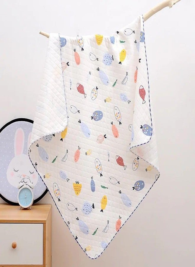 Reexplore Ultra Super Soft 100% Knitted Cotton Baby Swaddle Cloth | Soft Cotton Sheets Baby Wrap Fluffy 3 Layered AC Wrapping Receiving Blanket for New Born Babies (85x85 Cm,)-Pack of 1 (White 2) - Image 2