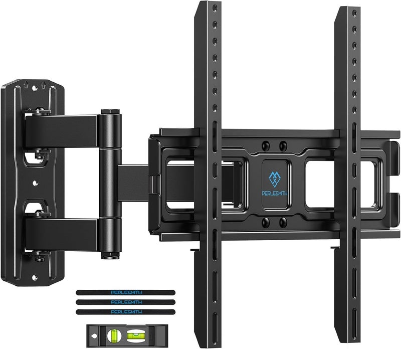 PERLESMITH Corner TV Wall Mount for 26-32 55 65 inch TVs up to 70 lbs, Full Motion TV Mount Bracket with Swivel, Tilt, Level Adjustment, Wall Mount with Articulating Arm, Max VESA 400x400mm, PSMFK7 - Image 1