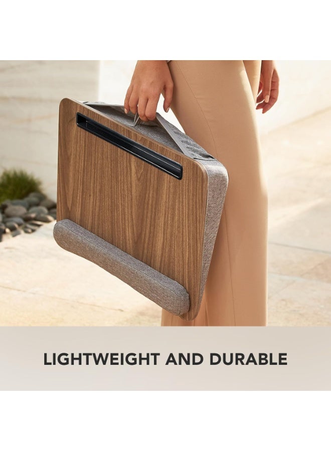 HUANUO Portable Lap Laptop Desk with Pillow Cushion, Fits up to 15.6 inch Laptop, with Anti-Slip Strip & Storage Function for Home Office Students Use as Computer Laptop Stand, Book Tablet - Image 3