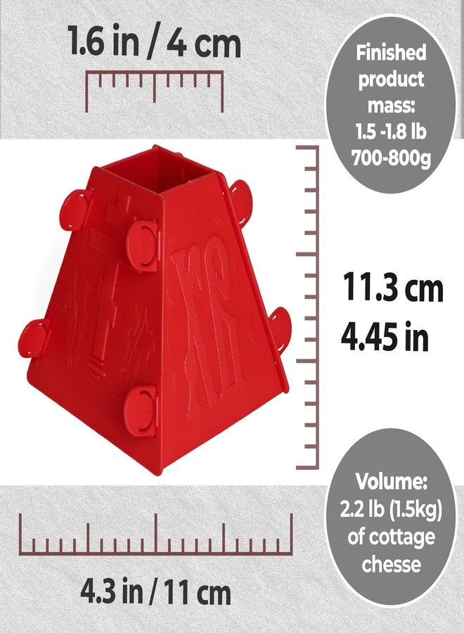 LOVARE Red Pascha Mold Cottage Plastic Easter Cheese Mold Form – 1.1lb (Inner Size 1.9" x 4.3" x 4.3") 0,5kg – Decorative Russian Paska Pascha Paskha Mold for Homemade Easter Decorations & Festive - Image 3