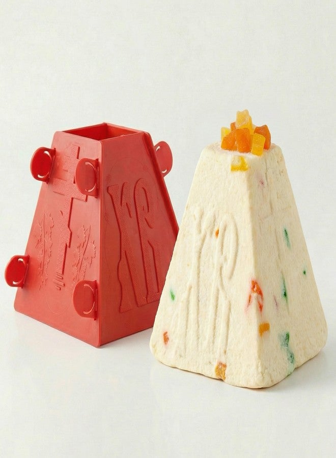 LOVARE Red Pascha Mold Cottage Plastic Easter Cheese Mold Form – 1.1lb (Inner Size 1.9" x 4.3" x 4.3") 0,5kg – Decorative Russian Paska Pascha Paskha Mold for Homemade Easter Decorations & Festive - Image 1