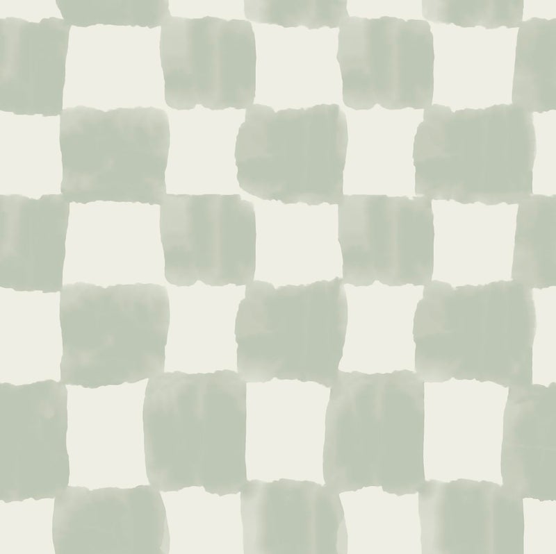 Mr. Kate RoomMates Tess Watercolor Checker Sage Green Peel and Stick Wallpaper, RMWS1316 - Image 1