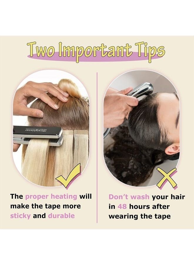 Ve Sunny VeSunny Tape in Hair Extensions Human Hair Highlights Blonde Tape ins Human Hair Extensions Invisible Tape on Hair Extensions Ash Blonde Highlights Bleach Blonde 25g 10pcs 18inch  - Image 5