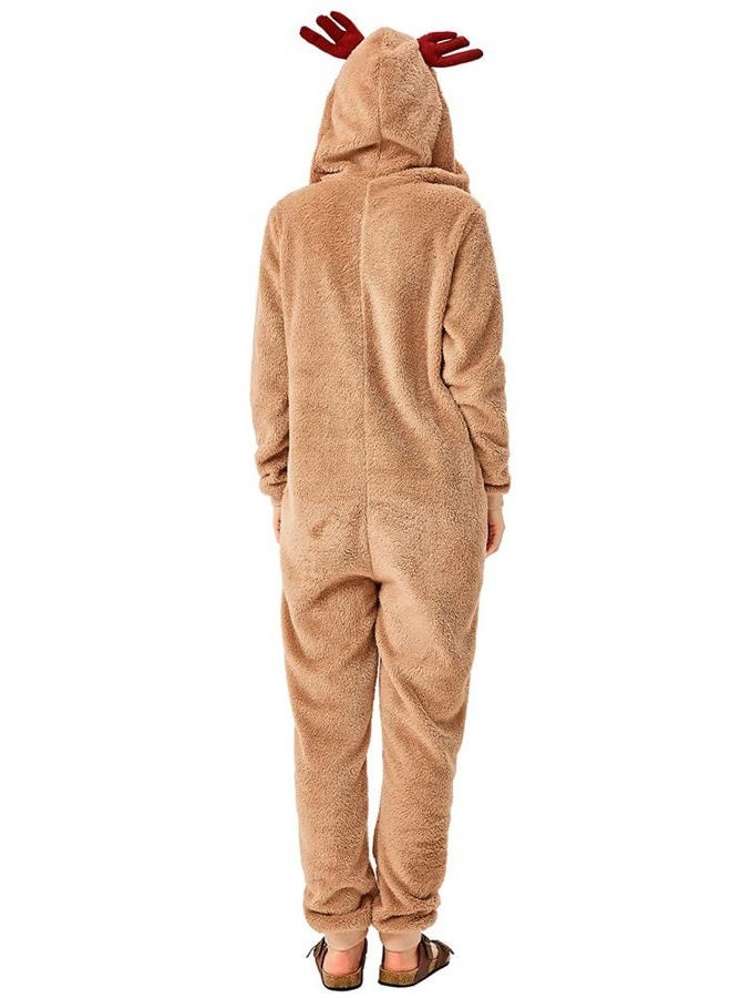 Seasons Christmas Costume Reindeer Adult Costume Unisex Deer Animal Onesie Party Jumpsuit (M) - Image 4
