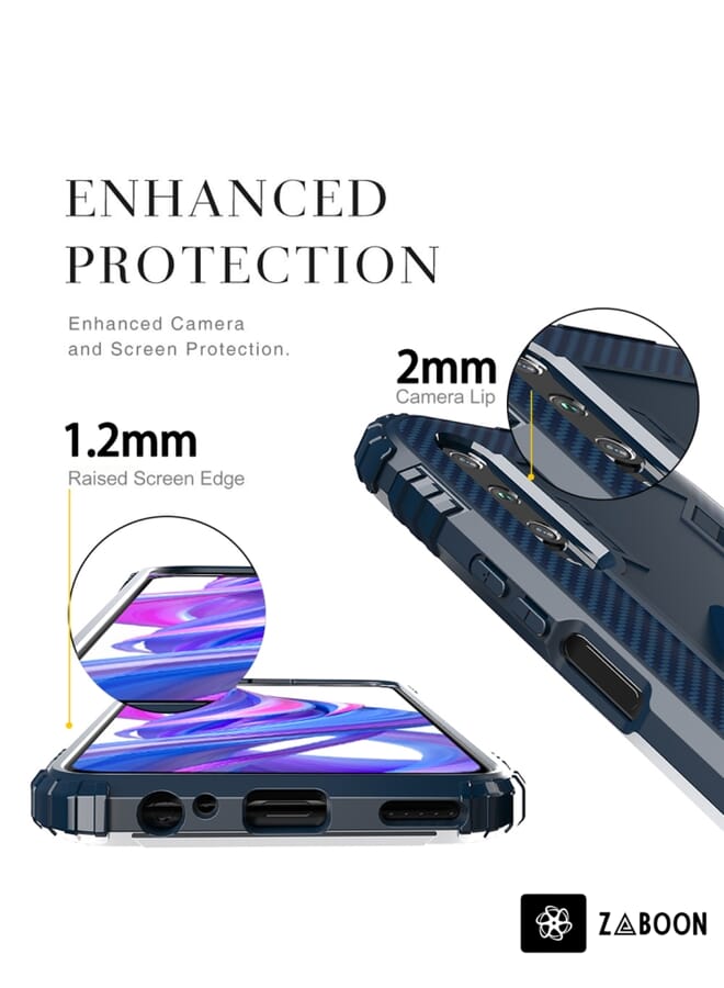 Zaboon Protective Case Cover For Xiaomi Mi 9 Lite / CC9 Carbon Fiber Protective Case with 360 Degree Rotating Ring Holder - Image 4