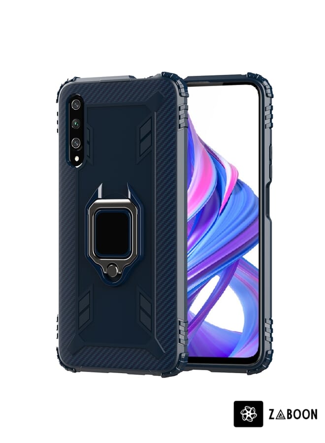 Zaboon Protective Case Cover For Xiaomi Mi 9 Lite / CC9 Carbon Fiber Protective Case with 360 Degree Rotating Ring Holder - Image 2