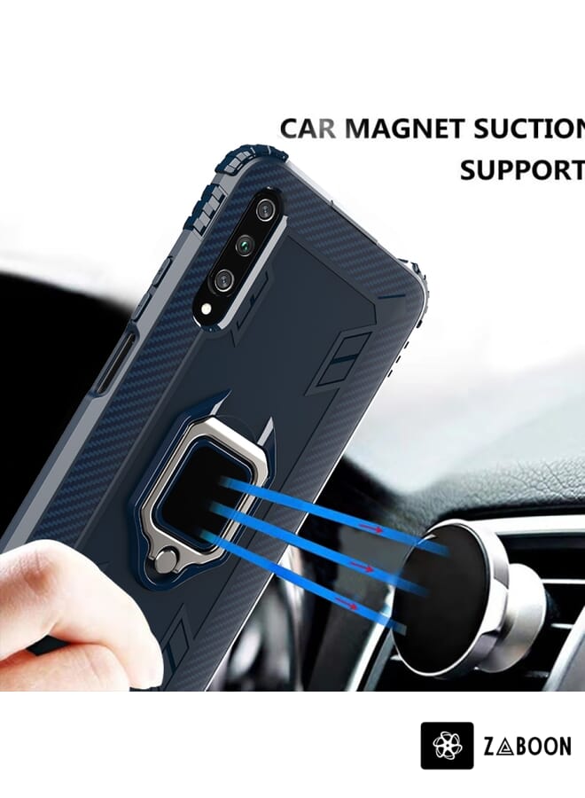 Zaboon Protective Case Cover For Xiaomi Mi 9 Lite / CC9 Carbon Fiber Protective Case with 360 Degree Rotating Ring Holder - Image 5
