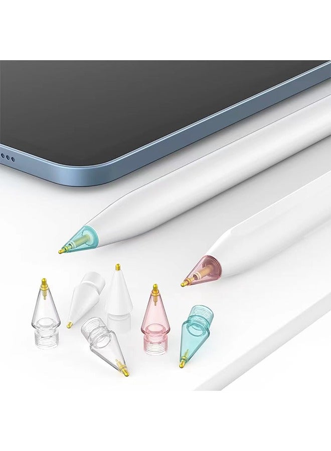 3-Piece Apple Pencil Replacement Tips for Apple Pencil 2nd Gen and 1st Gen, Upgraded Longer Fine Point High Sensitive, No Wear Out Noiseless Precise Control Stylus Tip (Clear+Clear Blue+Clear Pink)  - Image 2