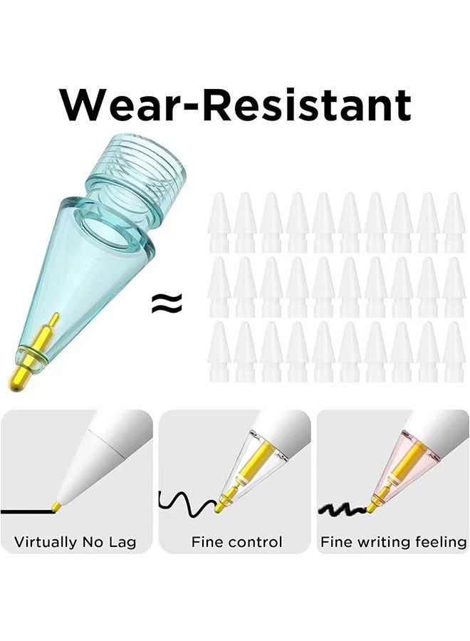 3-Piece Apple Pencil Replacement Tips for Apple Pencil 2nd Gen and 1st Gen, Upgraded Longer Fine Point High Sensitive, No Wear Out Noiseless Precise Control Stylus Tip (Clear+Clear Blue+Clear Pink)  - Image 3