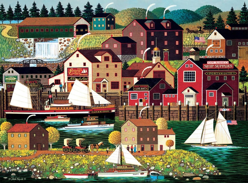Buffalo Games - Charles Wysocki - The Cambridge - 1000 Piece Jigsaw Puzzle for Adults -Challenging Puzzle Perfect for Game Nights - Finished Size is 26.75 x 19.75 - Image 1
