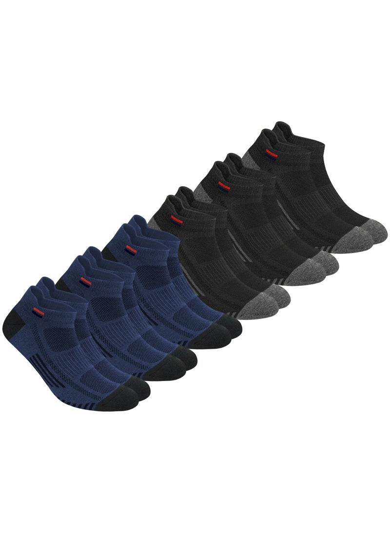 NAVYSPORT NAVYSPORT Ankle Socks for Men Women Cotton Sports Socks Pack of 6 Pairs, Free Size, Multicolor  - Image 3