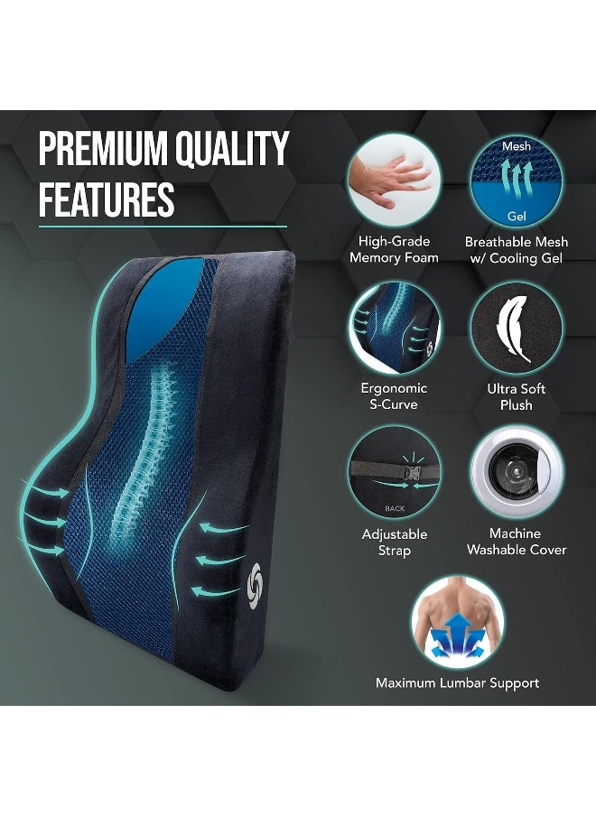 Samsonite - SAMSONITE, Mid-Low Back Support Pillow with Cooling Gel for Office Chair or Car Seat - Image 1
