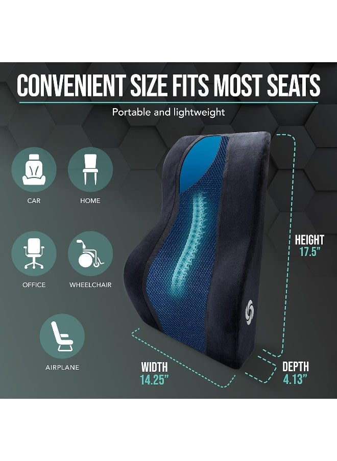 Samsonite - SAMSONITE, Mid-Low Back Support Pillow with Cooling Gel for Office Chair or Car Seat - Image 1