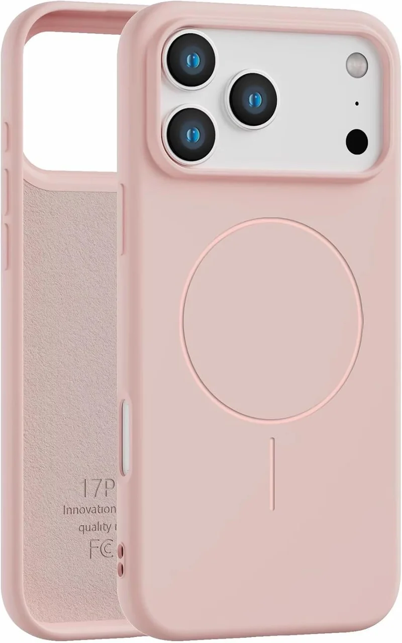 موبكوس غطاء حماية مغناطيسي فاخر وردي اللون من موبكوس لهاتف آيفون 17 برو ماكس - مقاوم للصدمات، نحيف، ناعم الملمس، مع دعم الشحن اللاسلكي المغناطيسي