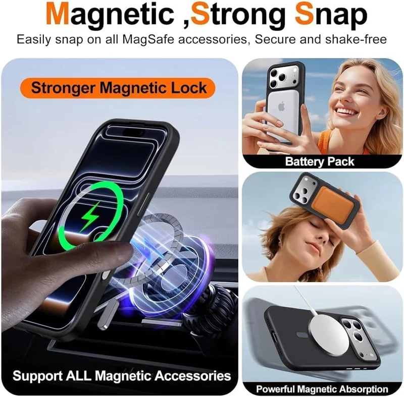 Mobcos Mobcos iPhone 17 Pro Max Pink Mobcos iPhone 17 Pro Max Pink Luxury Magnetic Compatible for iPhone Series – Shockproof, Slim Fit, Soft-Touch Protective Cover with Magnetic Wireless Charging Support  | Best Price UAE