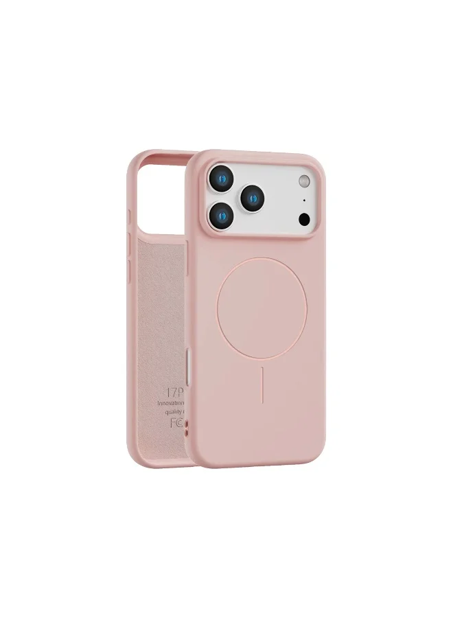 Mobcos Mobcos iPhone 17 Pro Max Pink Luxury Magnetic Compatible for iPhone Series – Shockproof, Slim Fit, Soft-Touch Protective Cover with Magnetic Wireless Charging Support