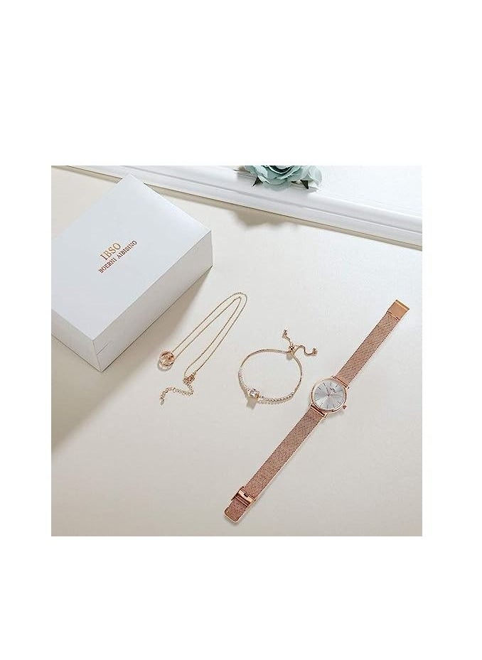 IBSO Watch Set Quartz Wrist Necklace Bracelet  - Image 3