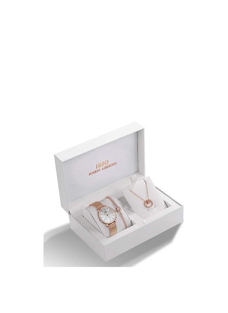 IBSO Watch Set Quartz Wrist Necklace Bracelet  - Image 2