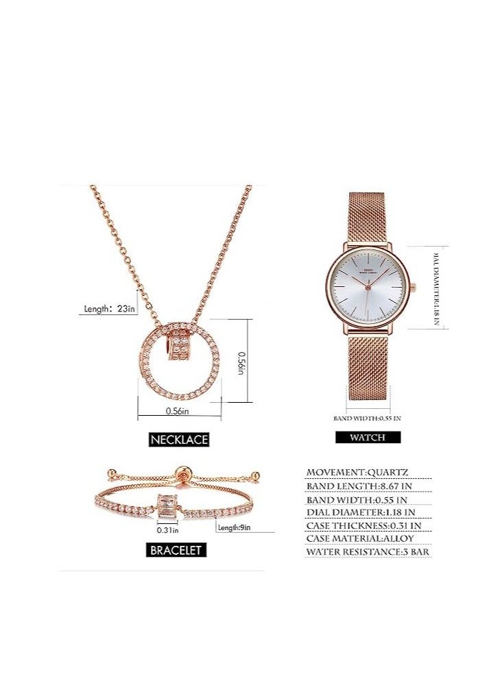 IBSO Watch Set Quartz Wrist Necklace Bracelet  - Image 4